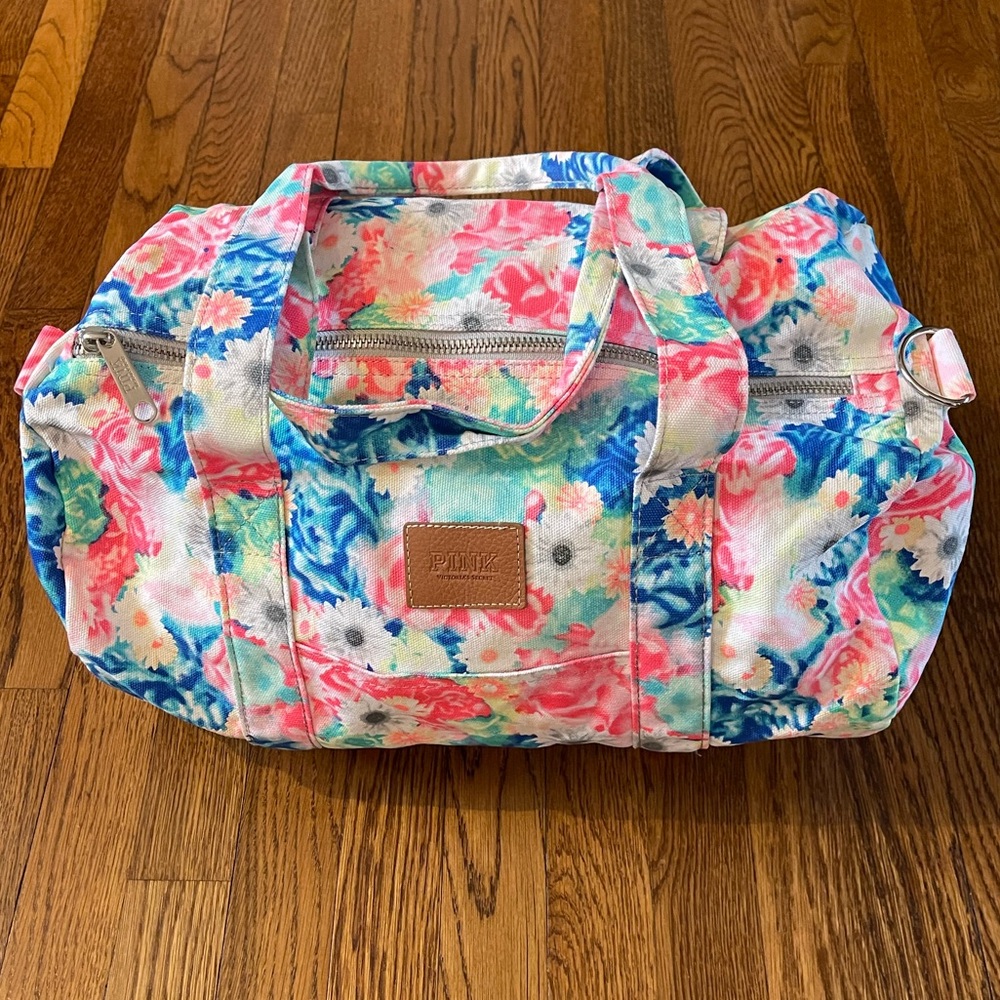 PINK by Victoria Secret Floral Canvas Duffle Bag